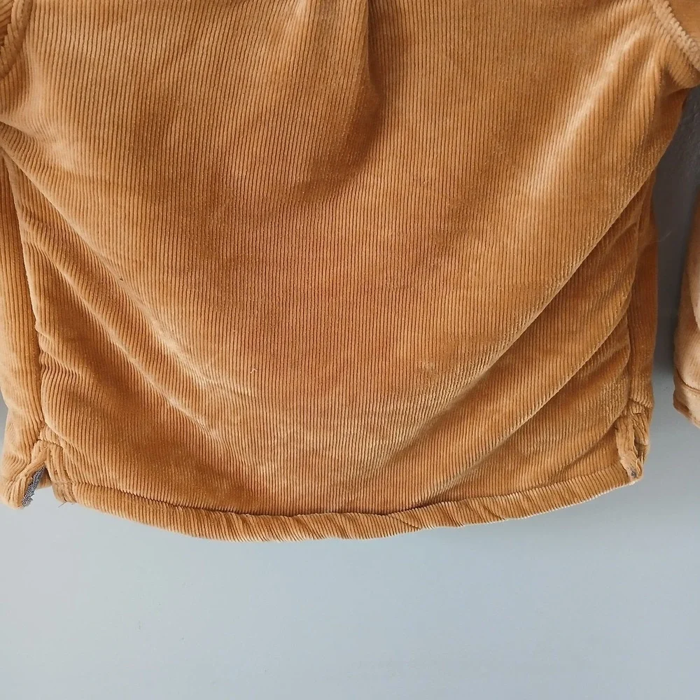 Eddie Bauer Boys 3t Jacket Corduroy Long Sleeve‎ Sherpa Lined Button up Tan - Picture 13 of 13
